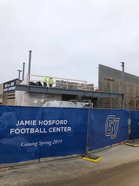 Jamie Hosford Football Center under construction, coming Spring 2019.
